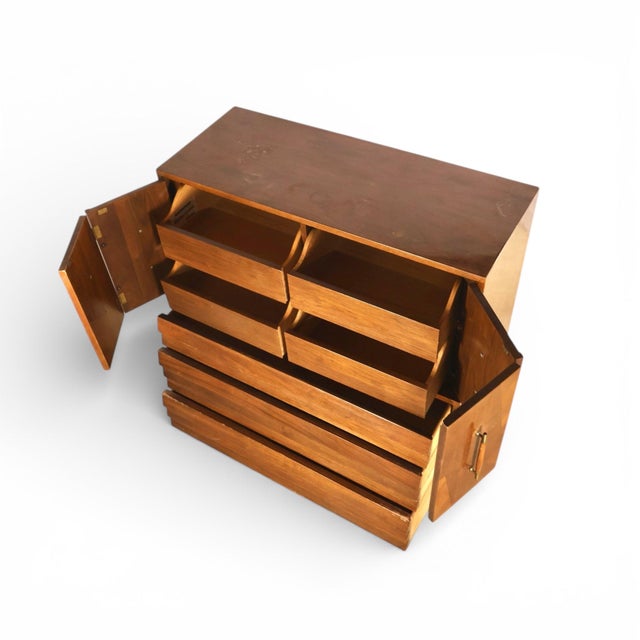 American of Martinsville Dania Highboy Dresser With Doors, C. 1960s For Sale - Image 10 of 12