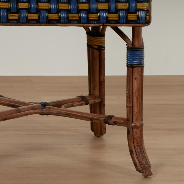 Set of Eight Vintage Rattan French Bistro Chairs For Sale - Image 15 of 17