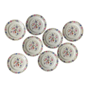 1960s Bird of Paradise French Limoges Porcelain Plates - Set of 8