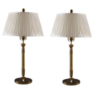 Modern Swedish Table Lamps attributed to Einar Bäckström, 1950s, Set of 2 For Sale