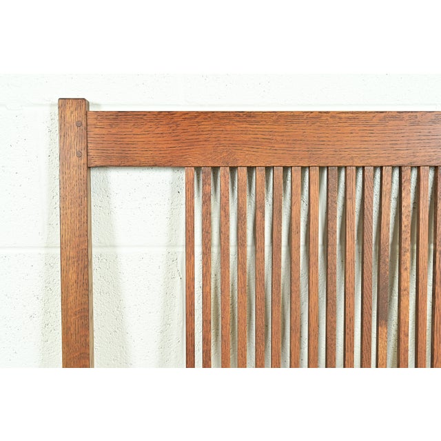 Wood Stickley Mission Oak Arts & Crafts Spindle Bench or Settee For Sale - Image 7 of 14