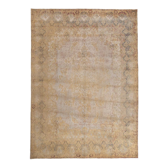 Mid 20th Century French Industrial Vintage Turkish Rug - 09'07 X 13'04 For Sale