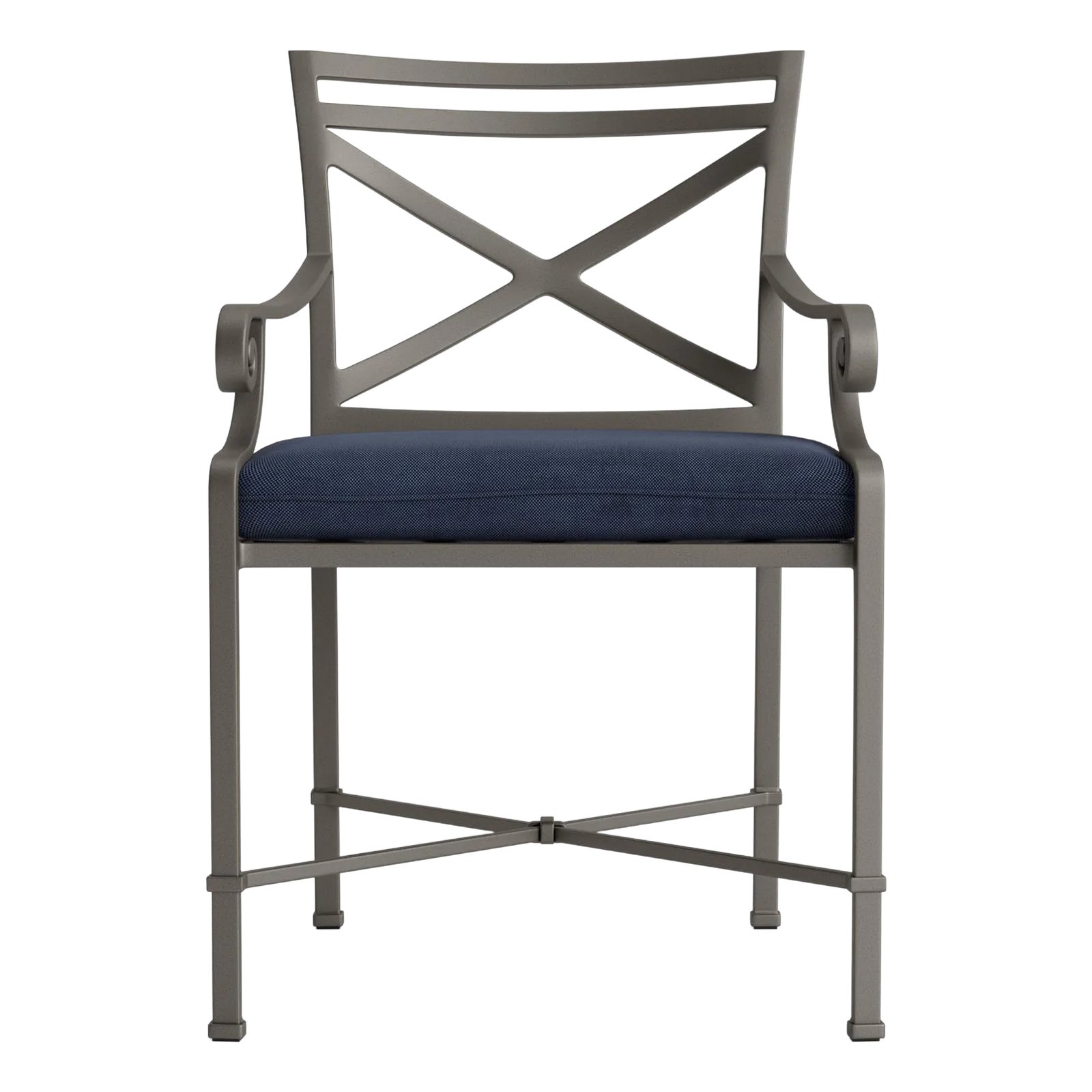 Brown Jordan Venetian Arm Chair, Mica frame with Fusion Neptune