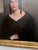Onyx 19th Century Oil Portrait of a Lady in Antique Giltwood Frame - Unsigned For Sale - Image 8 of 12