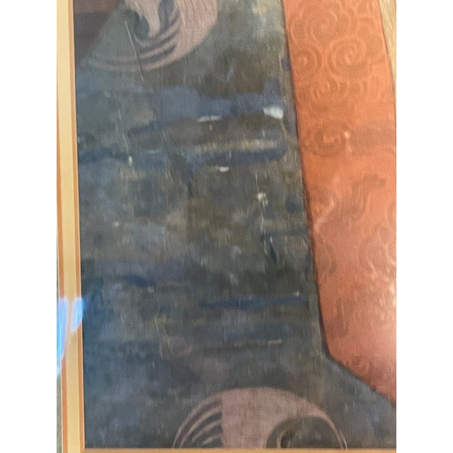 Textile Antique Chinese High Priest Portrait on Silk Framed Qing Dynasty For Sale - Image 7 of 9