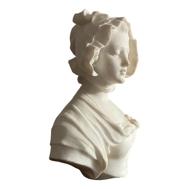 Grazile Girl Sculpture in Alabaster, 1800s For Sale