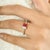 14k Gold Baguette Ruby and Diamond Engagement Ring With Enamel Size 7 For Sale In New York - Image 6 of 12