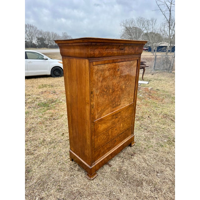 Sienna 19th Century French Louis Philippe Burl Walnut Secretary Desk For Sale - Image 8 of 12
