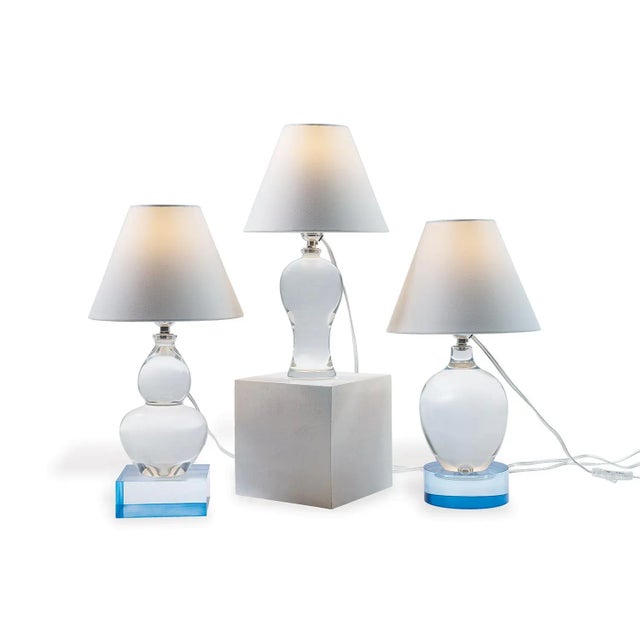 Italian Florence Bulb Crystal 15" Mini Lamp, Clear For Sale - Image 3 of 5