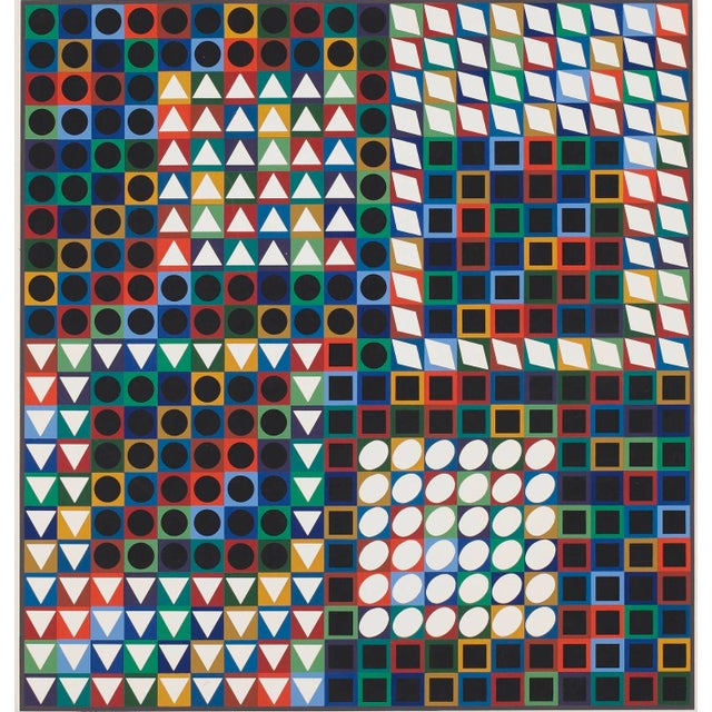 Victor Vasarely screenprint in color M.C.-2 1970 unframed image: 21 h × 20 w in sheet: 33 h × 26 w in Signed and numbered...