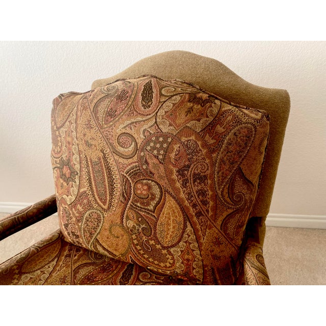 Ethan Allen Bergere French Louis XV Harris Chair With Ottoman Late 20th Century Excellent Condition For Sale - Image 13 of 18