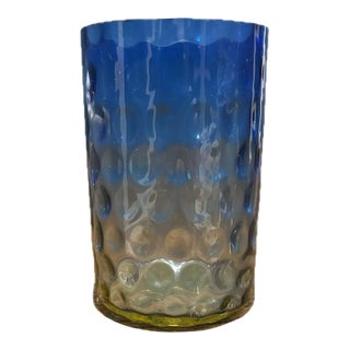 19th Century Victorian Bluerina Glass Inverted Thumbprint Tumbler For Sale