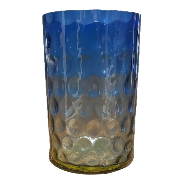 19th Century Victorian Bluerina Glass Inverted Thumbprint Tumbler For Sale