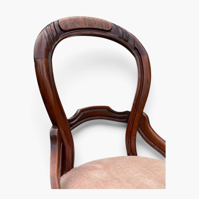 Victorian Balloon Back Chair • Antique Mahogany Side Chair For Sale - Image 6 of 9