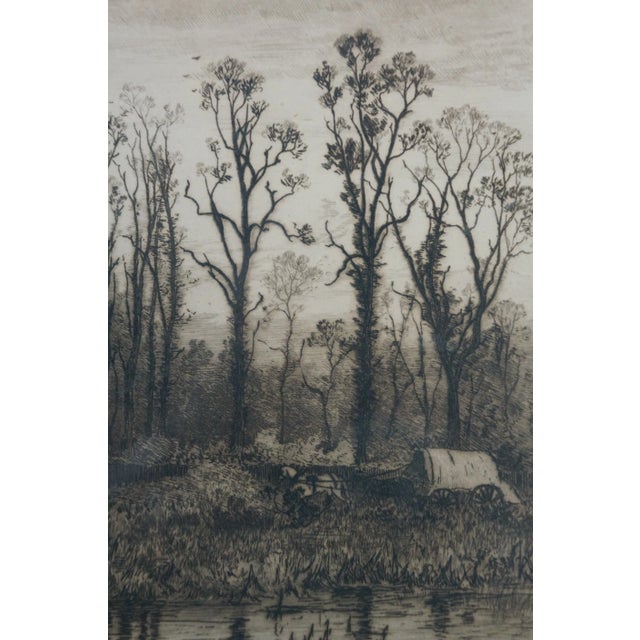 Late 19th Century Antique Clough Bromley Signed Old Manor Estate House Etching 16" For Sale - Image 5 of 11