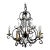 Late 20th Century French Art Nouveau Style Metal & Crystal 6 Light Scroll Chandelier For Sale