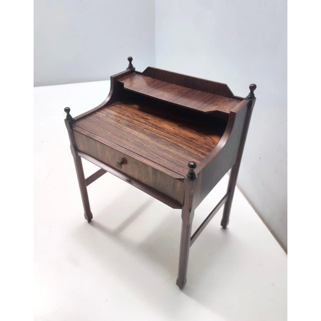 Postmodern Walnut Nightstand, Italy, 1970s For Sale - Image 4 of 12