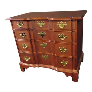 Custom Chippendale Solid Mahogany Block Front Chest For Sale