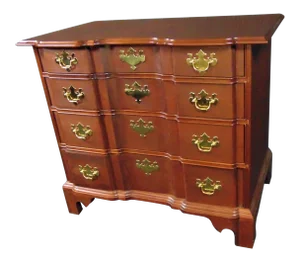 Custom Chippendale Solid Mahogany Block Front Chest