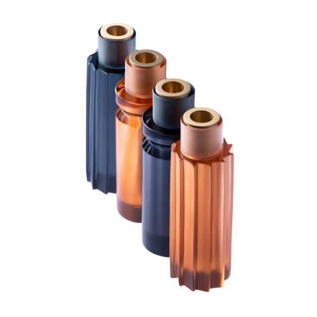 Lume Plissé Candlestick by Federico Peri for Purho Murano For Sale