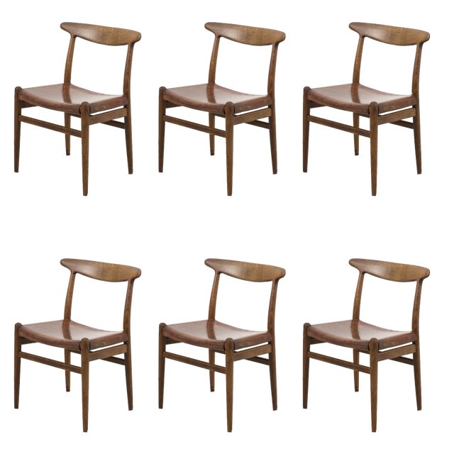 Oak Dining Chairs by Hans J. Wegner, Set of 6 For Sale