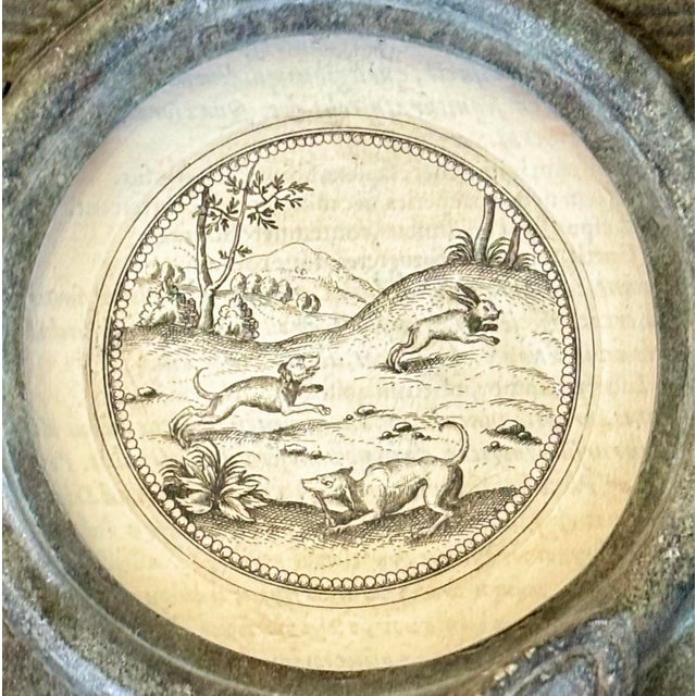 16th Century Antique Belgian Clock Face Frame With an Engraving by Joachim Camerarius For Sale - Image 5 of 7