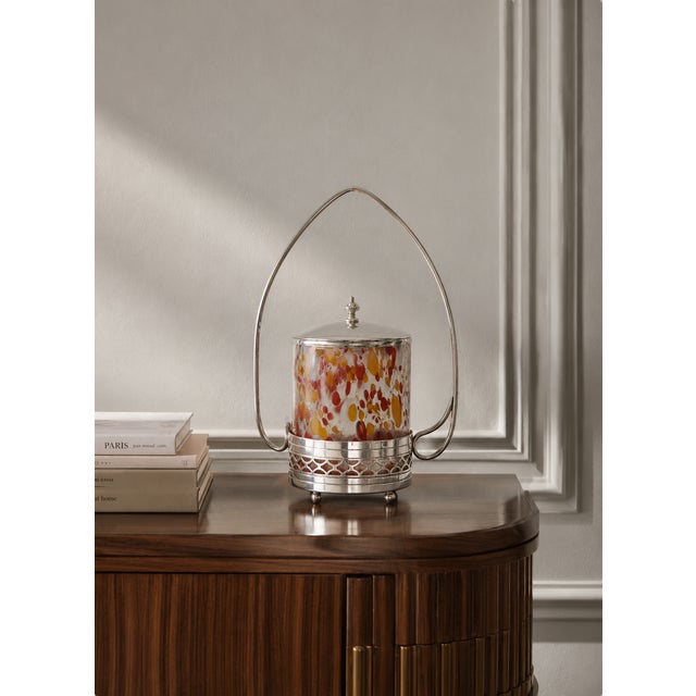A truly stunning Art Deco period container, suitable for use both as a luxury biscuit jar (biscuitier) or an elegant bar...