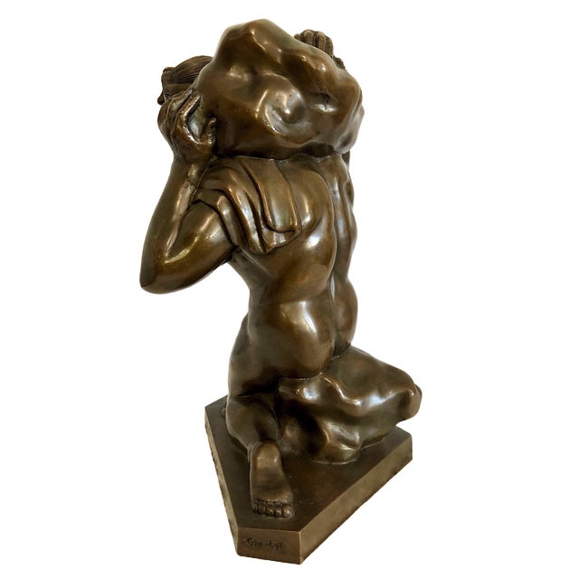 Mid 20th Century Vietnamese Bronze Sculpture of a Burdened Man, by Gia-Lợi For Sale - Image 5 of 14