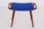 Teak Stool with Blue Wool Cover, 1950s For Sale - Image 10 of 10
