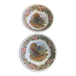 1980s 2 Churchill Thanksgiving 6 3/8” Bowls For Sale