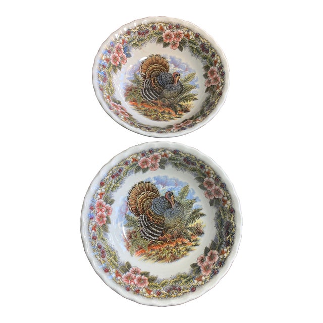 1980s 2 Churchill Thanksgiving 6 3/8” Bowls For Sale