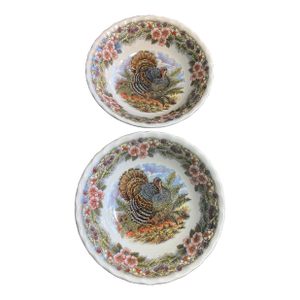 1980s 2 Churchill Thanksgiving 6 3/8” Bowls