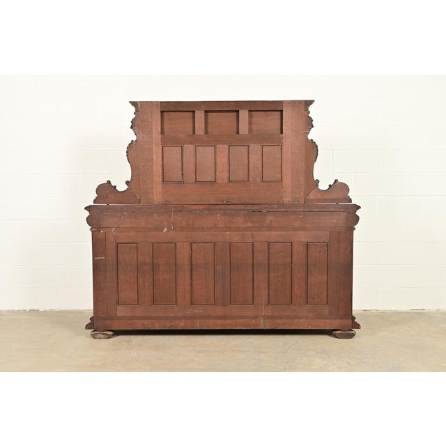 R. J. Horner Renaissance Revival Ornate Carved Oak Sideboard or Bar Cabinet, Circa 1880s For Sale - Image 14 of 16