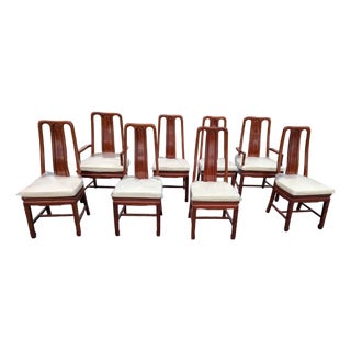 Chinoiserie Asian-Style Rosewood Dining Chair Set of 8 For Sale