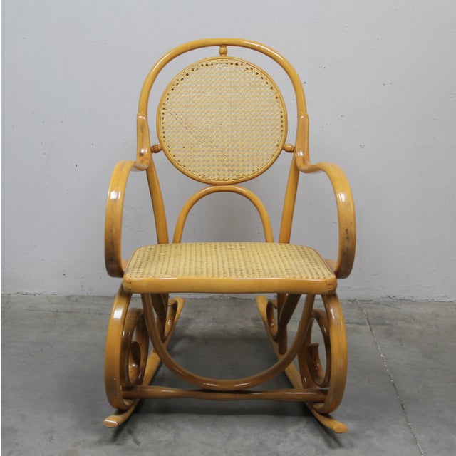 Vintage Rocking Chair in Beech, 1980s For Sale - Image 4 of 7