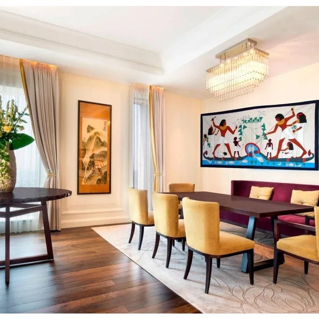 Handmade Egyptian Tapestry Khayamiya Marsh Scene on the Nile For Sale - Image 4 of 12