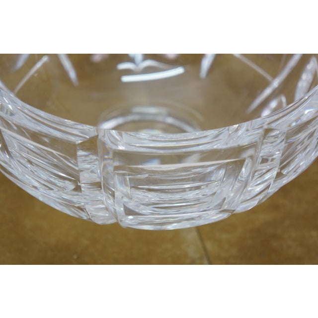 Mid 20th Century Mid 20th Century Orrefors Simon Gate Thousand Windows Large Cut Crystal Nut Bowl Compote 8.5" For Sale - Image 5 of 11