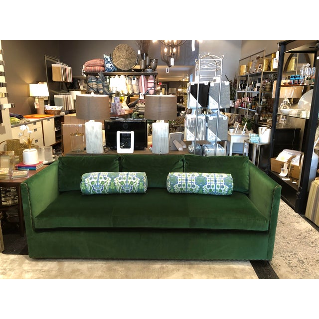 Keeneth Ludwig Chicago Highland House Emerald Green Velvet Sofa Chairish