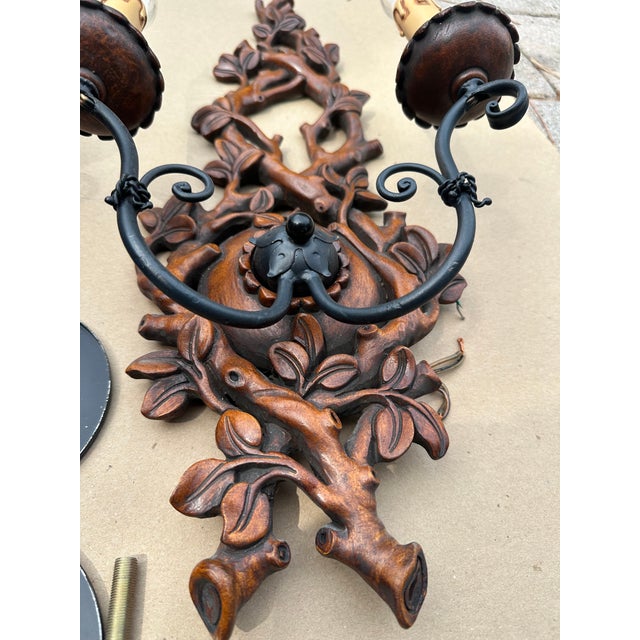 These sconces decorated a living room in Long Beach Island New Jersey. They were hand carved in Italy.