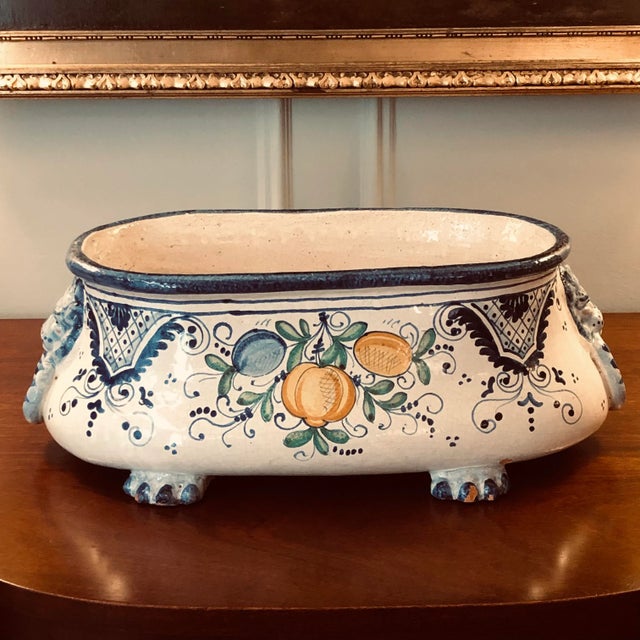 White Large 19th Century Italian Maiolica Jardinière For Sale - Image 8 of 13