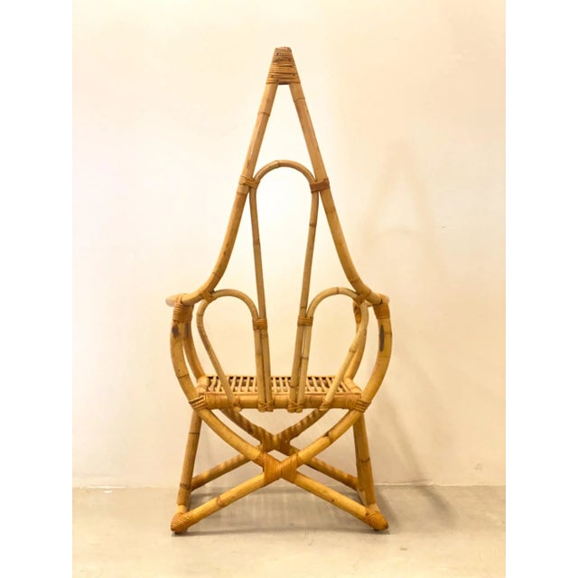Vintage Bamboo Armchair, 1970s For Sale - Image 6 of 15