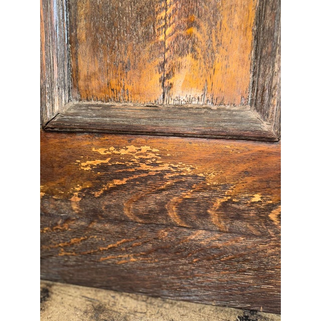 Original 1920s Spanish Revival Style Arched Entry Door With Original Hardware and Arched Speakeasy For Sale - Image 9 of 12