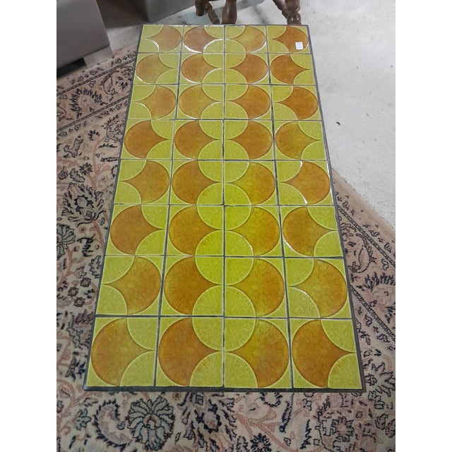1970s Large Mid-Century Geometric Ceramic Tile Coffee Table, 1970s For Sale - Image 5 of 9