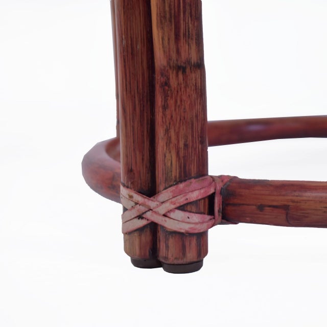 Mid 20th Century Round McGuire Coffee Table For Sale - Image 5 of 6