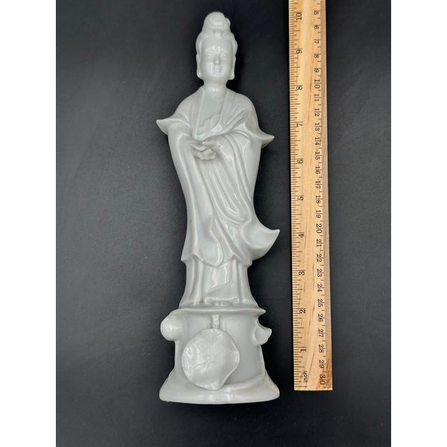 Ceramic Mid 20th Century Japanese Porcelain Guanyin Statue For Sale - Image 7 of 8