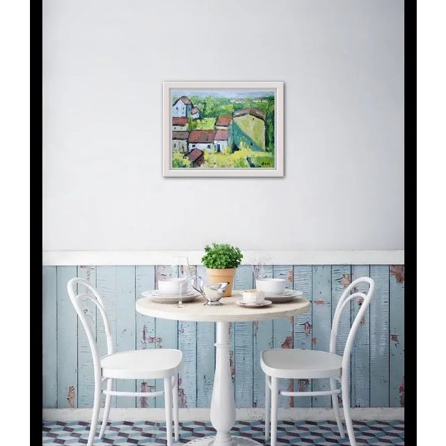 Modern Impressionist Rooftops Oil Painting Original For Sale - Image 4 of 7