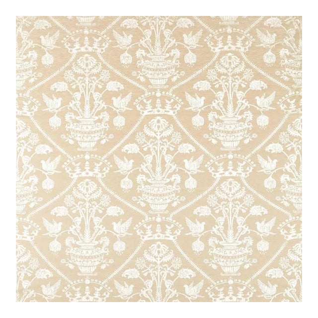 Sanderson Highgrove Damask Fabric in Gritstone - a sample For Sale