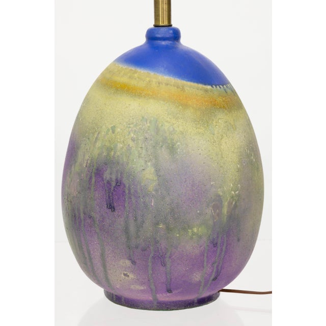 Ceramic Dripped Glaze Table Lamp for Raymor by Marcello Fantoni For Sale - Image 4 of 8