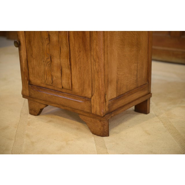 Brown Brutalist Oak Bedside Table, 1950s For Sale - Image 8 of 10