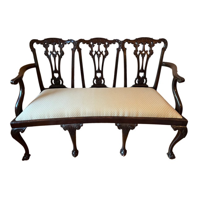 Circa 1800 Mahogany Triple Chair Settee For Sale